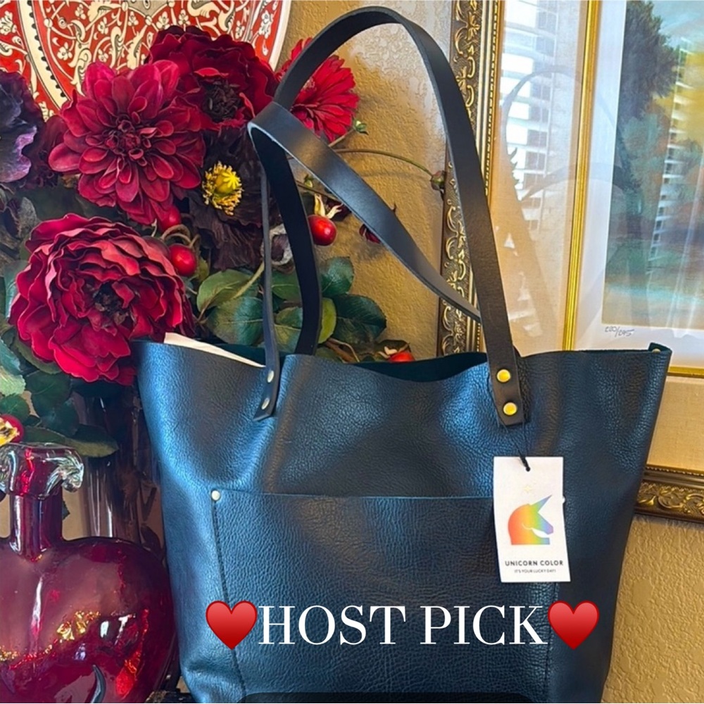 Portland Leather Co Unicorn Large Classic Boreal Leather Tote Bag